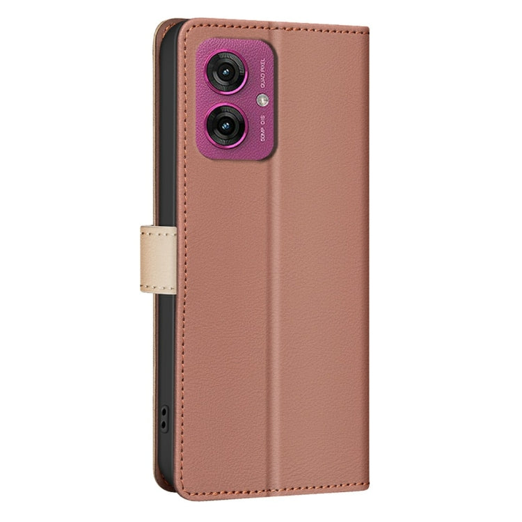 For Motorola Moto G55 Color Matching RFID Anti-theft Leather Phone Case
