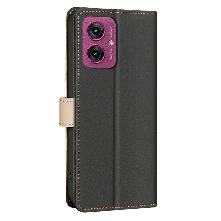 For Motorola Moto G55 Color Matching RFID Anti-theft Leather Phone Case