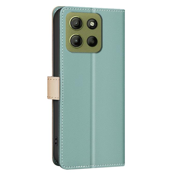 For Motorola Moto G15 Color Matching RFID Anti-theft Leather Phone Case