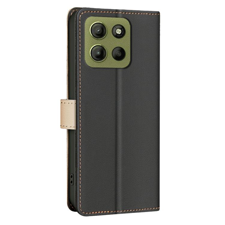 For Motorola Moto G15 Color Matching RFID Anti-theft Leather Phone Case