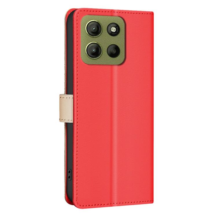 For Motorola Moto G15 Color Matching RFID Anti-theft Leather Phone Case