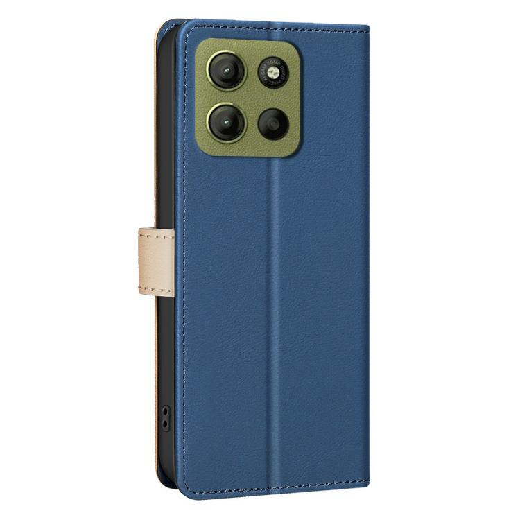 For Motorola Moto G15 Color Matching RFID Anti-theft Leather Phone Case