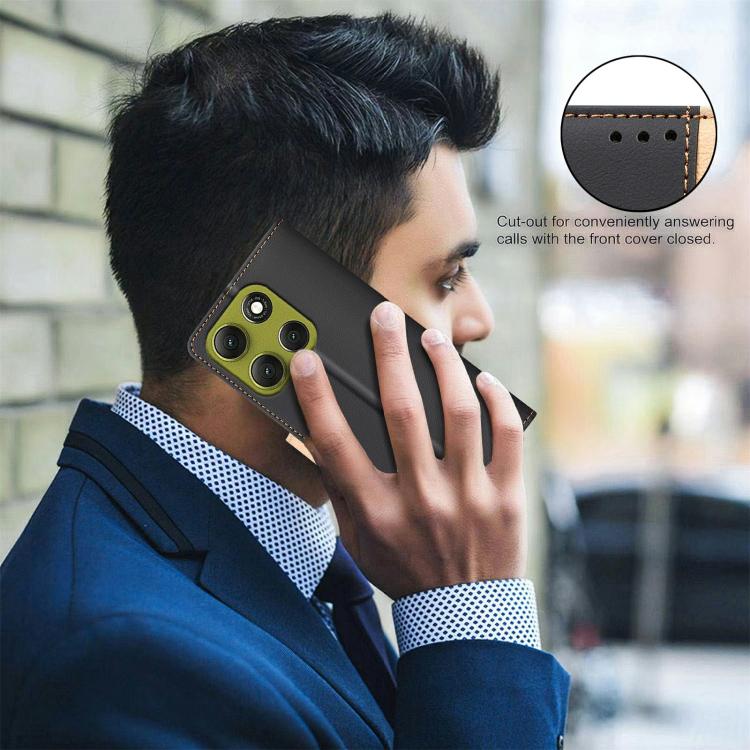 For Motorola Moto G86 5G Color Matching RFID Anti-theft Leather Phone Case