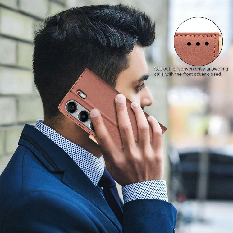 For Tecno Camon 40 Color Matching RFID Anti-theft Leather Phone Case
