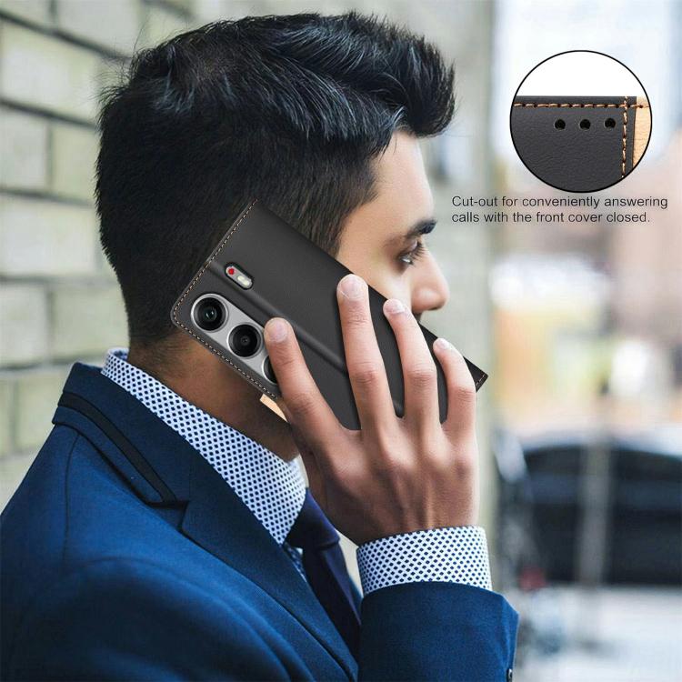 For Tecno Camon 40 Color Matching RFID Anti-theft Leather Phone Case