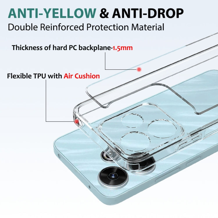 For Redmi 13 4G Scratchproof Acrylic TPU Phone Case - Transparent