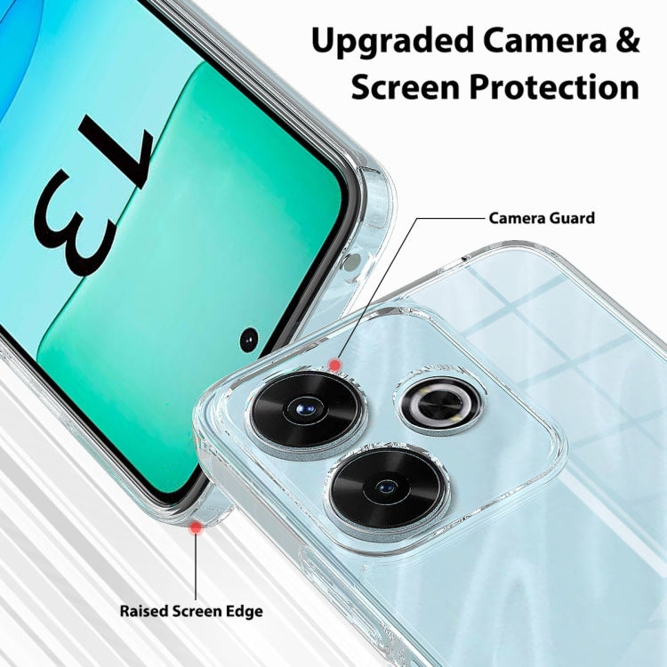 For Redmi 13 4G Scratchproof Acrylic TPU Phone Case - Transparent