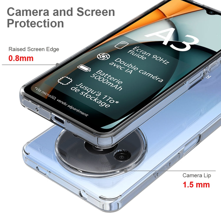 For Redmi A3x Scratchproof Acrylic TPU Phone Case - Transparent