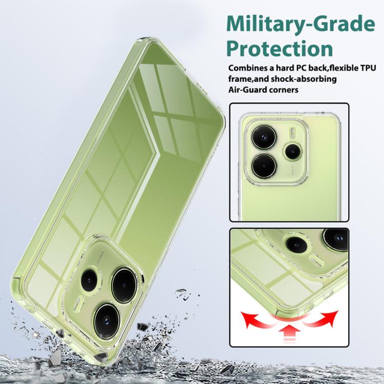 For Redmi Note 14 4G 163.25mm Scratchproof Acrylic TPU Phone Case - Transparent