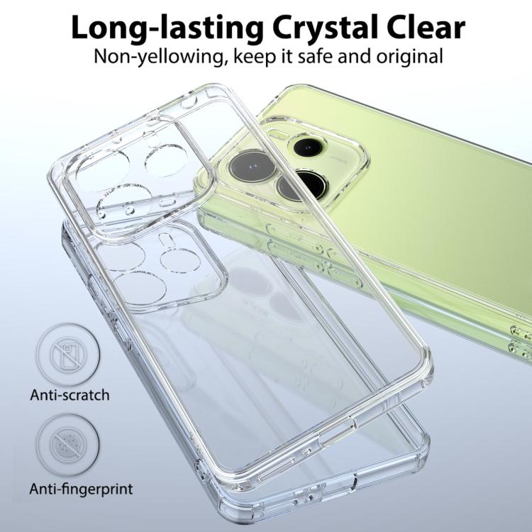 For Redmi Note 14 4G 164.84mm Scratchproof Acrylic TPU Phone Case - Transparent