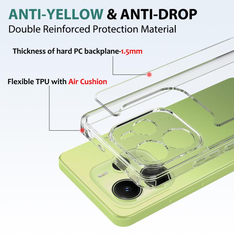 For Redmi Note 14 4G 164.84mm Scratchproof Acrylic TPU Phone Case - Transparent