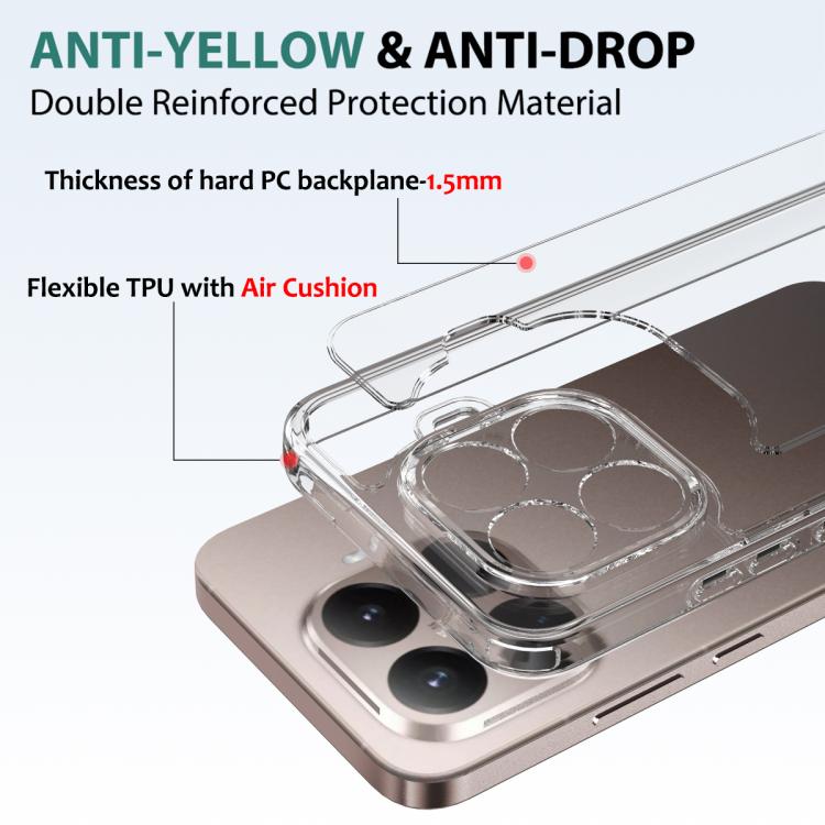 For Xiaomi 15T Pro Scratchproof Acrylic TPU Phone Case - Transparent