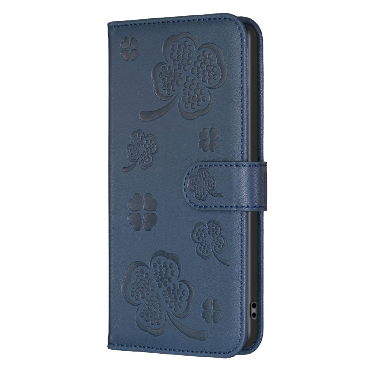 For Samsung Galaxy S25 Ultra 5G Four-leaf Embossed Leather Phone Case