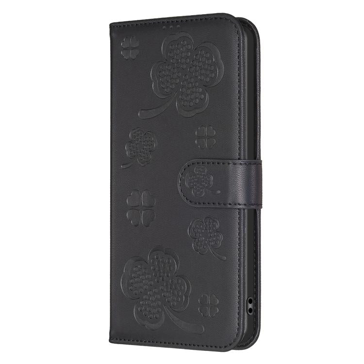 For Samsung Galaxy S25 Edge 5G Four-leaf Embossed Leather Phone Case