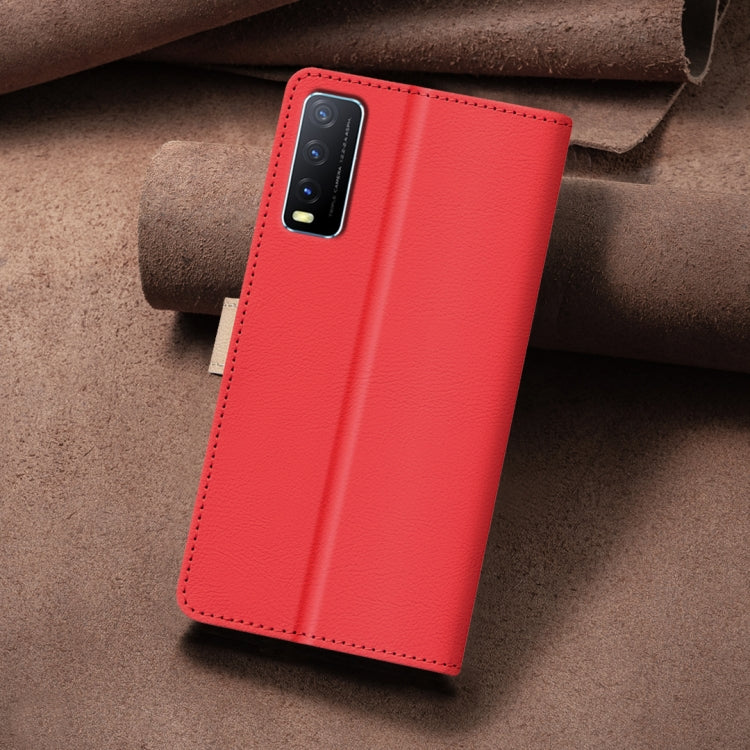 For vivo Y20 Color Matching RFID Anti-theft Leather Phone Case