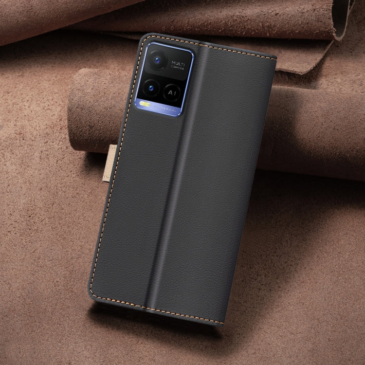 For vivo Y21 / Y21s / Y33s Color Matching RFID Anti-theft Leather Phone Case