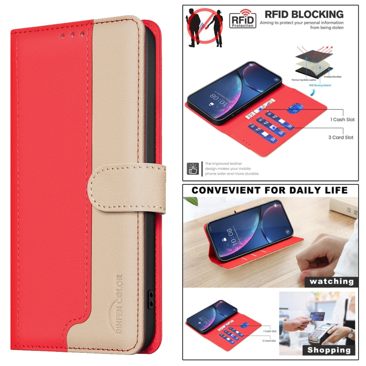 For vivo Y27 4G Color Matching RFID Anti-theft Leather Phone Case
