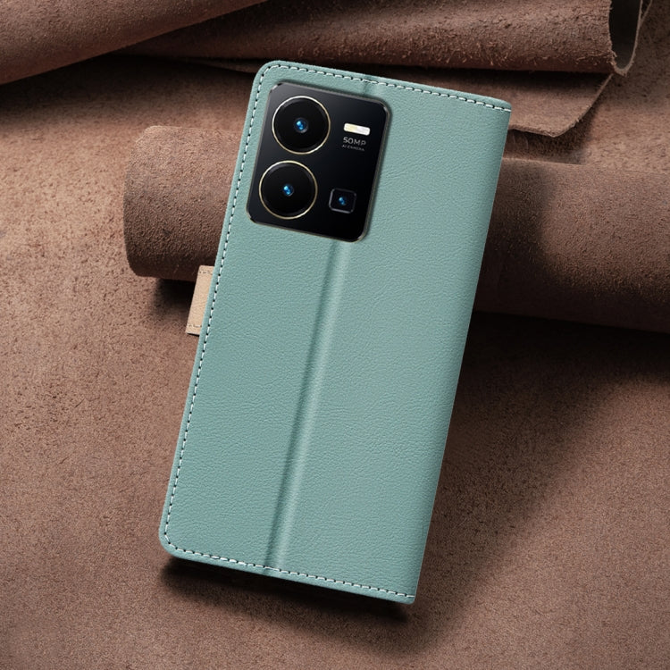 For vivo Y35 4G / Y22s Color Matching RFID Anti-theft Leather Phone Case