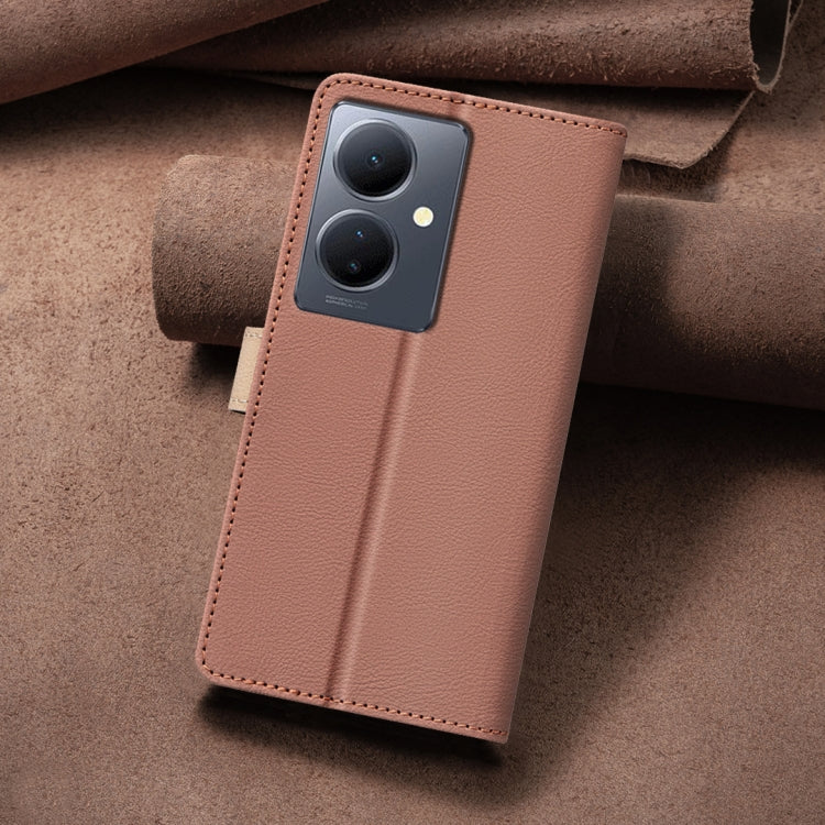 For vivo Y78 5G / Y36 Color Matching RFID Anti-theft Leather Phone Case