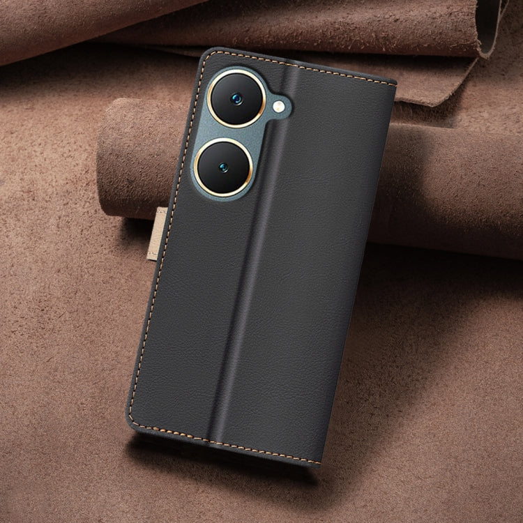 For vivo Y03 4G Color Matching RFID Anti-theft Leather Phone Case