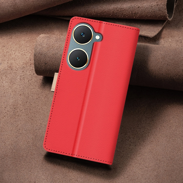 For vivo Y03 4G Color Matching RFID Anti-theft Leather Phone Case