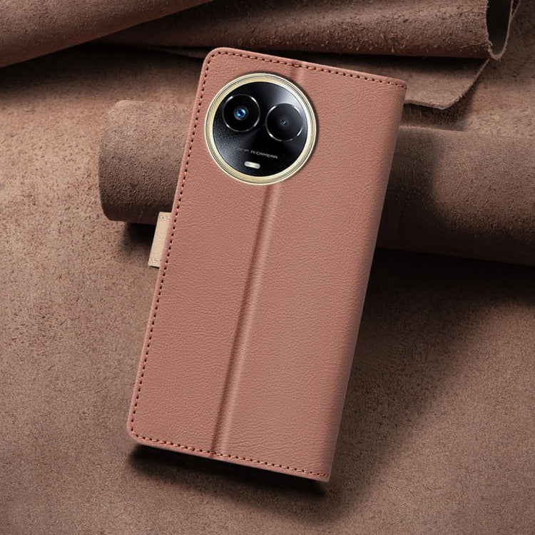 For Realme 11 5G Global / 11X Color Matching RFID Anti-theft Leather Phone Case