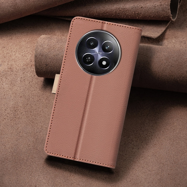 For Realme 12 5G Global Color Matching RFID Anti-theft Leather Phone Case