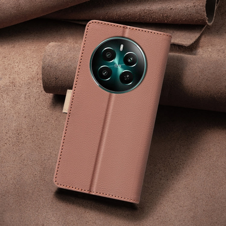 For Realme 12+ 5G Color Matching RFID Anti-theft Leather Phone Case