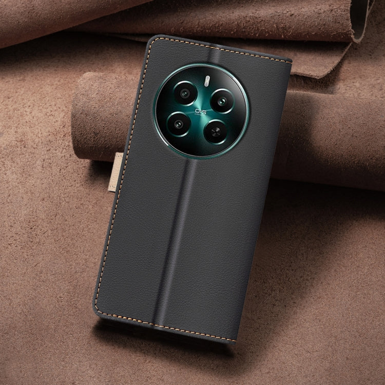 For Realme 12+ 5G Color Matching RFID Anti-theft Leather Phone Case