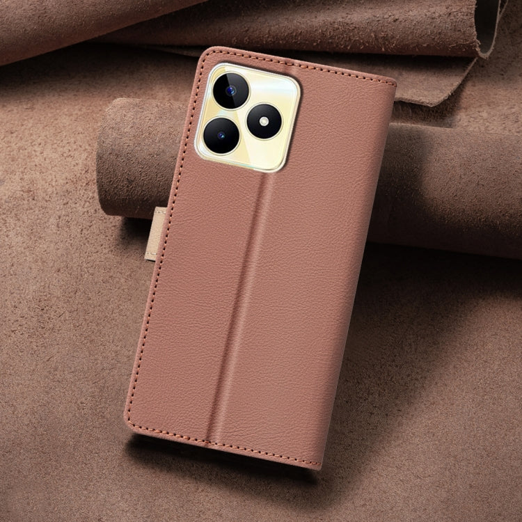 For Realme C53 Color Matching RFID Anti-theft Leather Phone Case