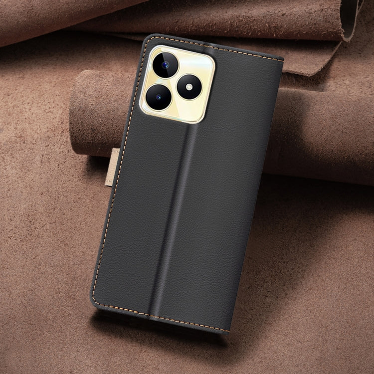 For Realme C53 Color Matching RFID Anti-theft Leather Phone Case