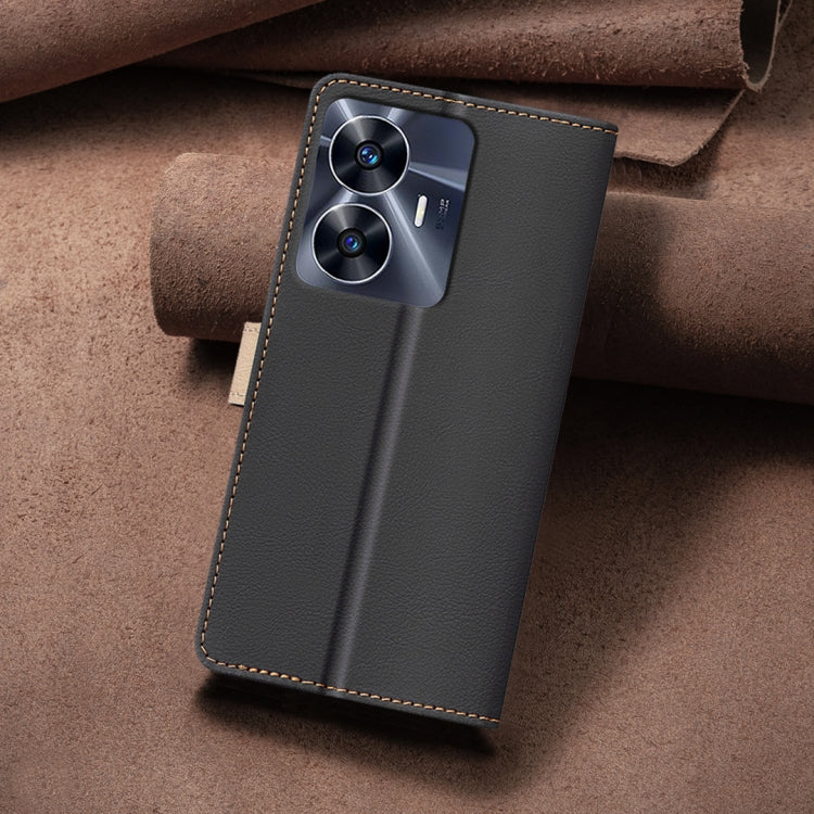 For Realme C55 Color Matching RFID Anti-theft Leather Phone Case