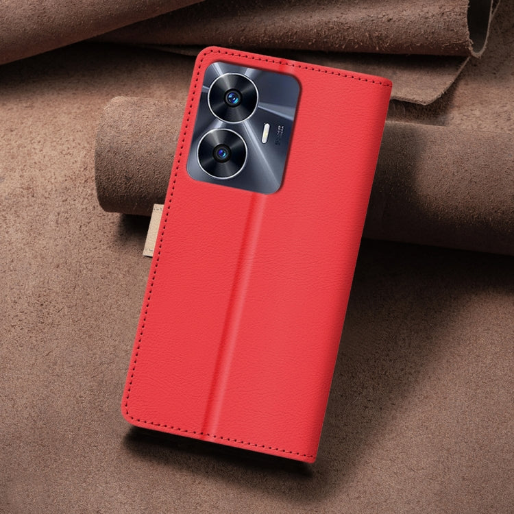 For Realme C55 Color Matching RFID Anti-theft Leather Phone Case
