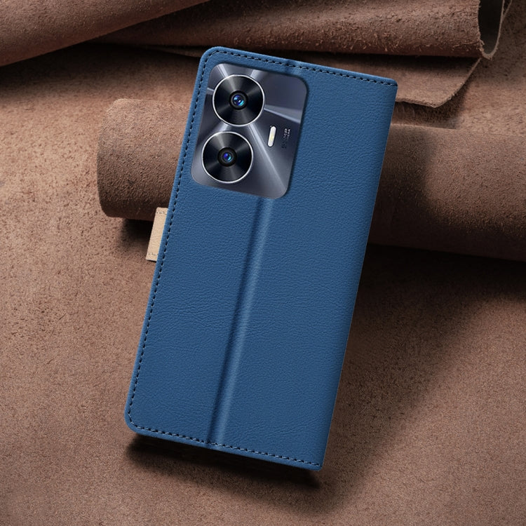 For Realme C55 Color Matching RFID Anti-theft Leather Phone Case