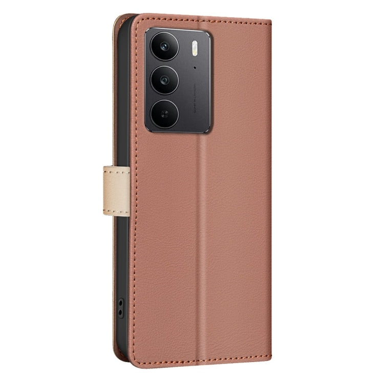 For Realme C75 4G Color Matching RFID Anti-theft Leather Phone Case