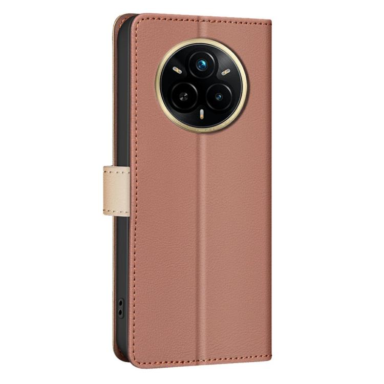 For Realme 14 Pro Color Matching RFID Anti-theft Leather Phone Case
