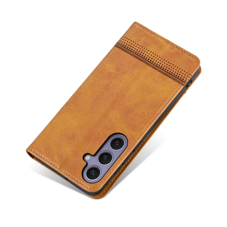For Samsung Galaxy S25 5G AZNS Magnetic Calf Texture Flip Leather Phone Case