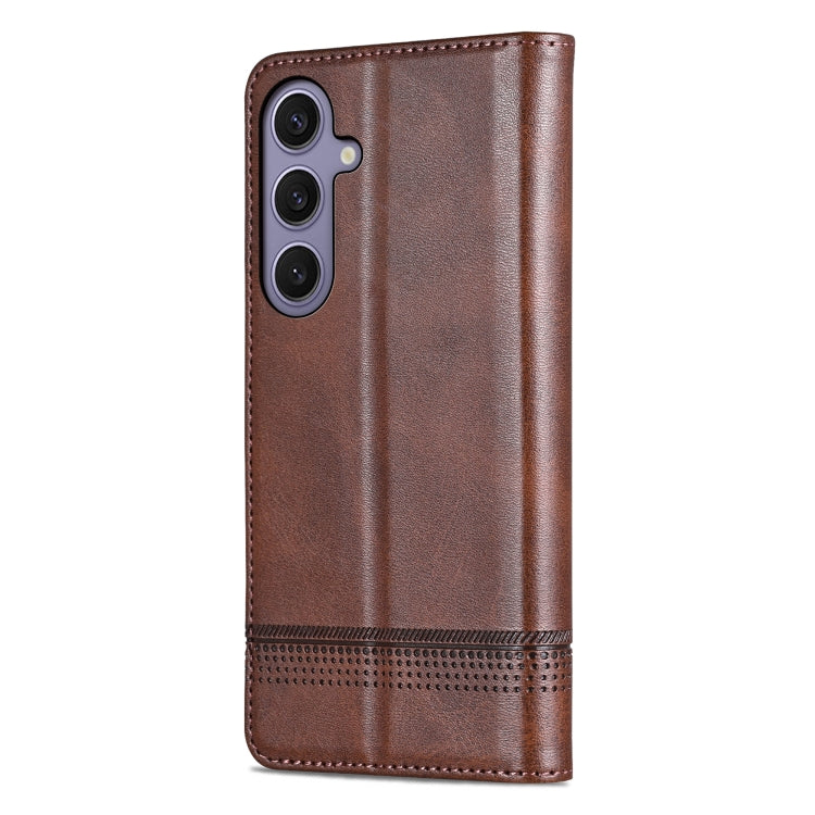 For Samsung Galaxy S25 5G AZNS Magnetic Calf Texture Flip Leather Phone Case