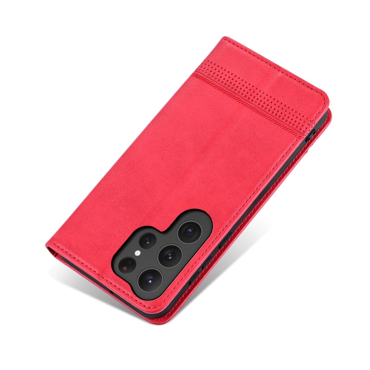 For Samsung Galaxy S25 Ultra 5G AZNS Magnetic Calf Texture Flip Leather Phone Case