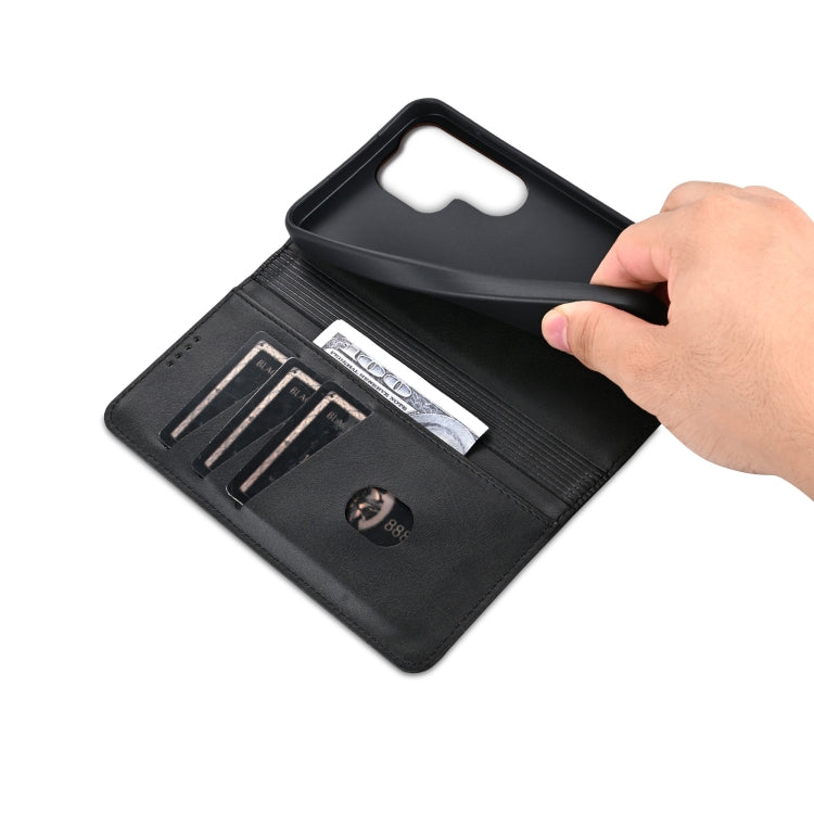 For Samsung Galaxy S25 Ultra 5G AZNS Magnetic Calf Texture Flip Leather Phone Case