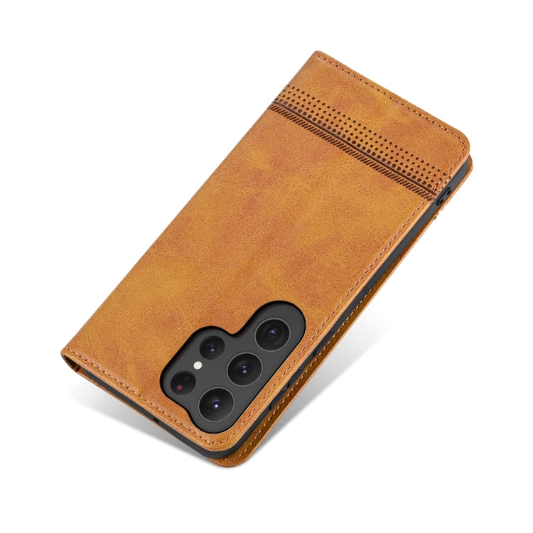For Samsung Galaxy S25 Ultra 5G AZNS Magnetic Calf Texture Flip Leather Phone Case
