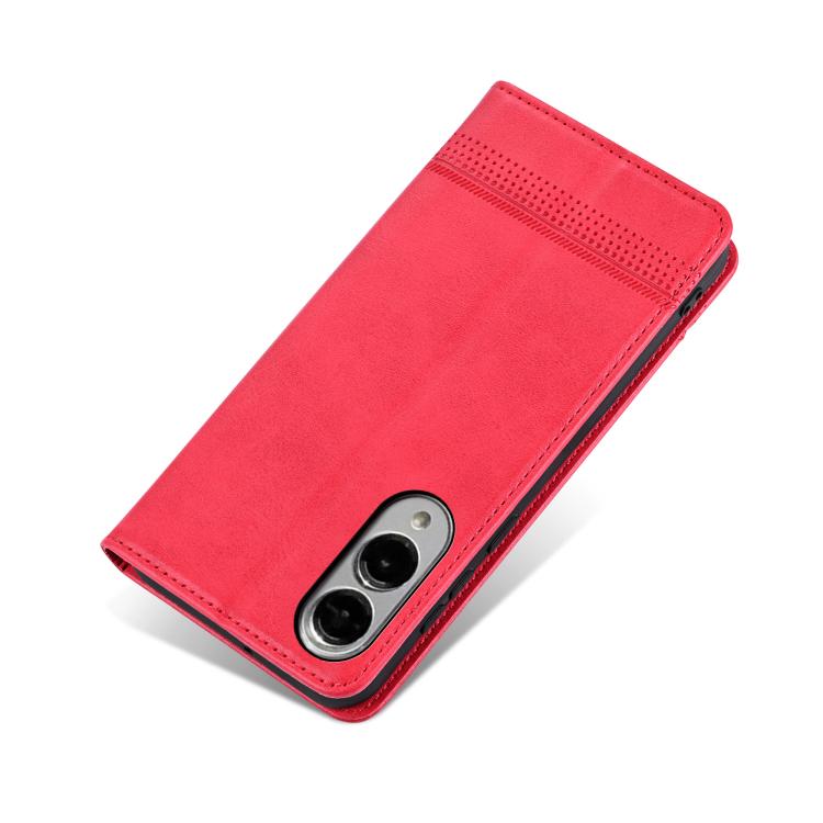For Samsung Galaxy S25 Edge 5G AZNS Magnetic Calf Texture Flip Leather Phone Case