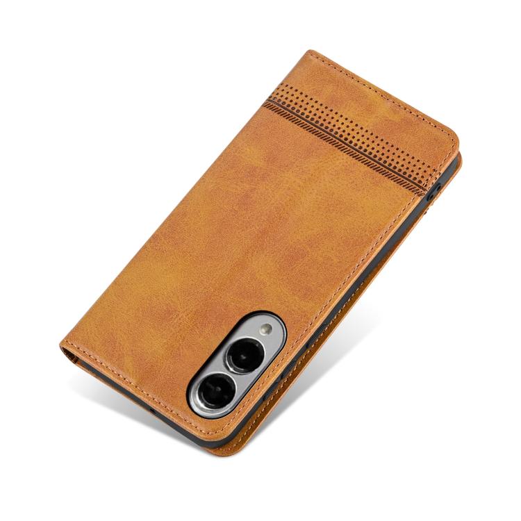 For Samsung Galaxy S25 Edge 5G AZNS Magnetic Calf Texture Flip Leather Phone Case