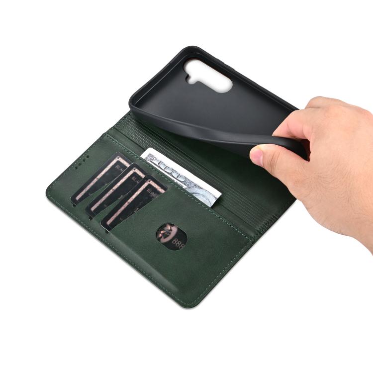 For Samsung Galaxy S25 FE 5G AZNS Magnetic Calf Texture Flip Leather Phone Case