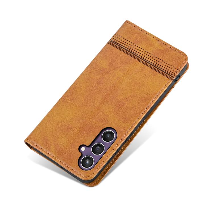 For Samsung Galaxy S25 FE 5G AZNS Magnetic Calf Texture Flip Leather Phone Case