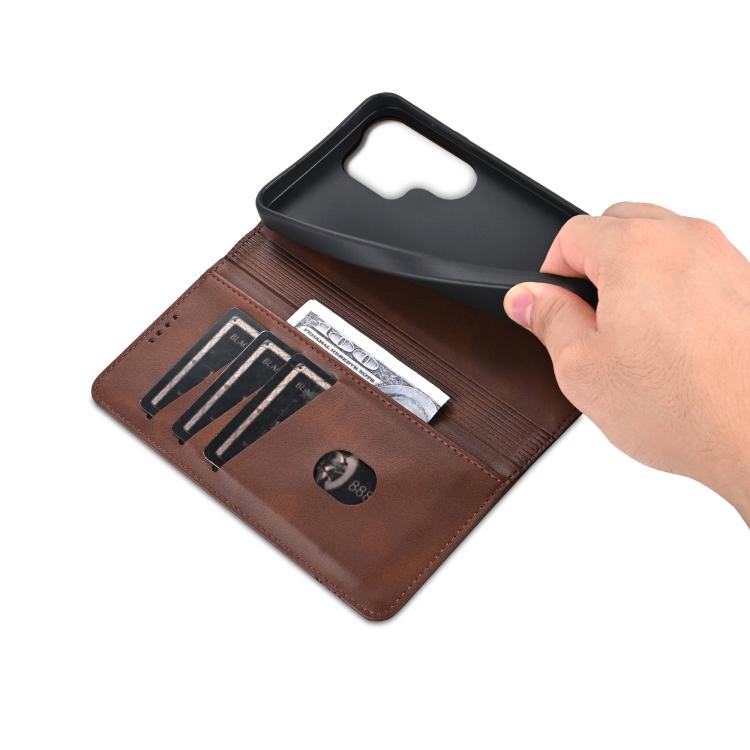 For Samsung Galaxy S26 Ultra 5G AZNS Magnetic Calf Texture Flip Leather Phone Case