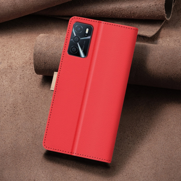 For OPPO A16 / A16s / A54s / A55 / A54 Color Matching RFID Anti-theft Leather Phone Case