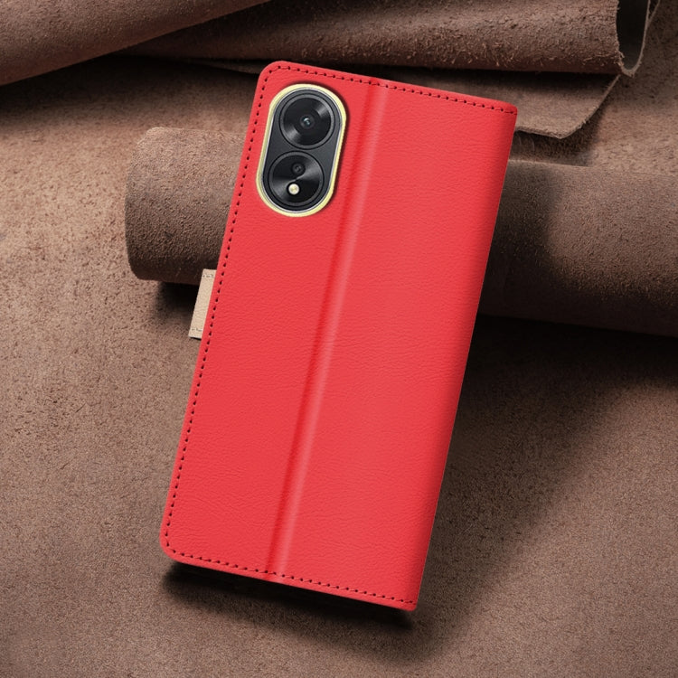 For OPPO A38 4G / A18 4G Color Matching RFID Anti-theft Leather Phone Case