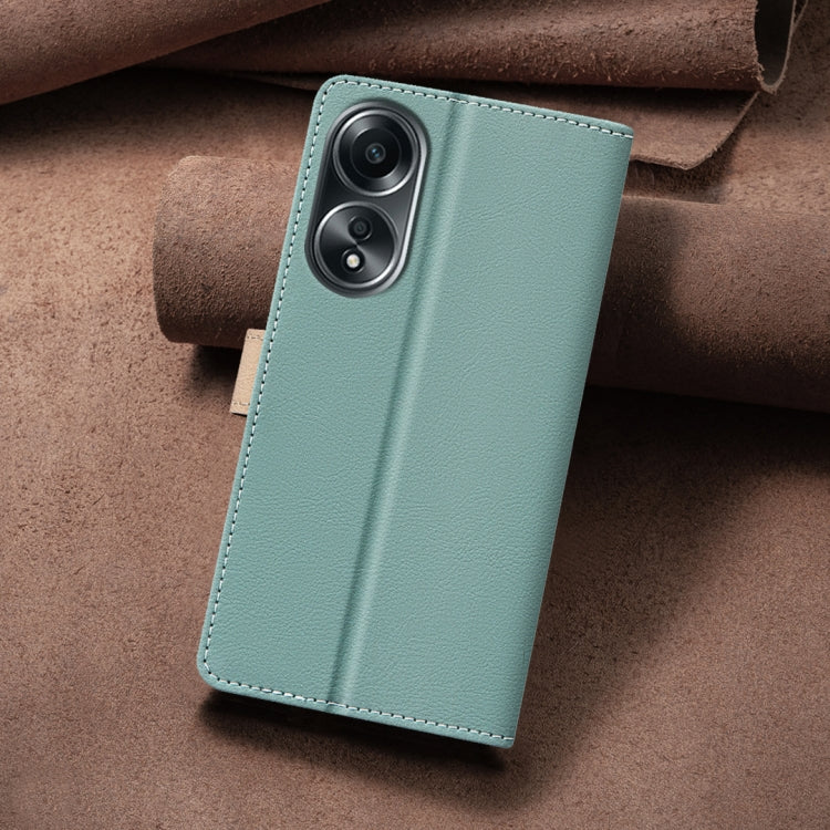 For OPPO A58 4G Color Matching RFID Anti-theft Leather Phone Case