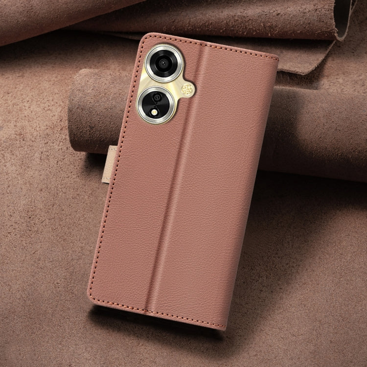 For OPPO A59 5G Color Matching RFID Anti-theft Leather Phone Case